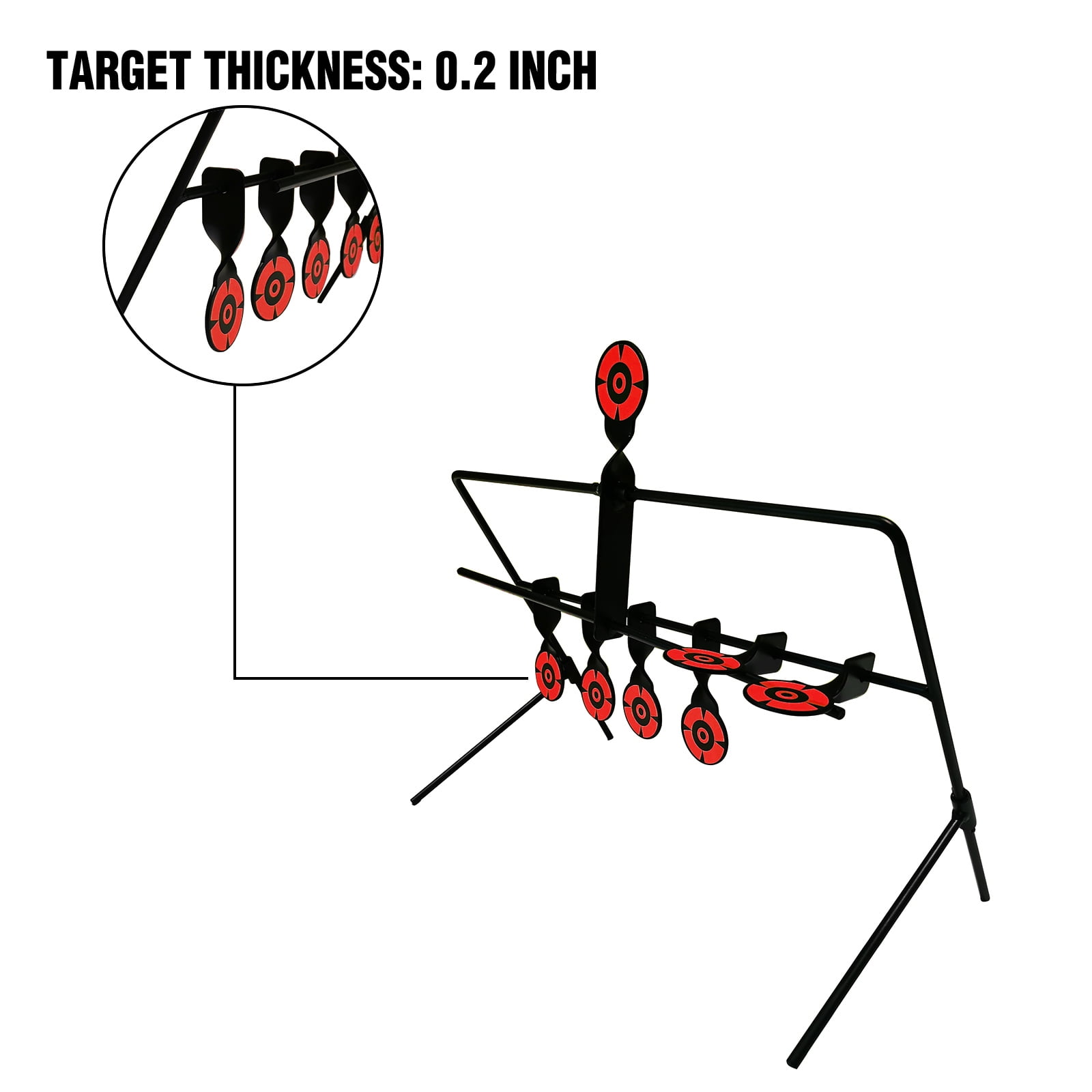 Atflbox Resetting Target for BB Gun with 7 Targets, Rated for .177 Caliber Airgun, Weight 2.2lbs