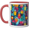 thumbnail image 2 of EFEMF-Wine Glasses Vibrant Abstract Art Ceramic Mug, Red/White, 2 of 3