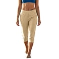 thumbnail image 3 of Ihhxva Women's Capri Pants 3/4 Length Cuffed Ankle Relaxed Fit Elastic Waist Yoga Pockets Stretchable Summer Jogger Leggings Gym Daily Wear S-2XL, 3 of 9