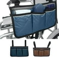 thumbnail image 3 of Wheelchair Side Bag,Wheelchair Pouch for Wheelchair,Wheelchair Bags to Hang on Side,Wheelchair Accessories Bag,With Reflective Strip - Arm Rest Pouch And Drink Navy, 3 of 6