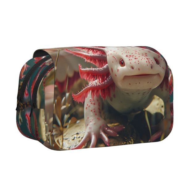 Easygdp Colorful Axolotl Underwater para Estuche de Lápices con Tapa Flip, Suministros de Oficina y Universidad para Adolescentes y Adultos