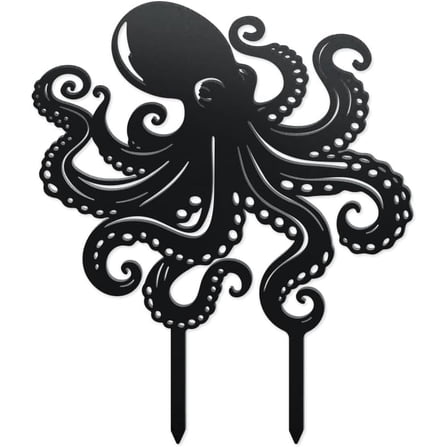 1pc Iron Garden Stakes for Outdoor Garden Decoration Octopus 320x270x1.2mm