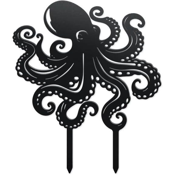 1pc Iron Garden Stakes for Outdoor Garden Decoration Octopus 320x270x1.2mm