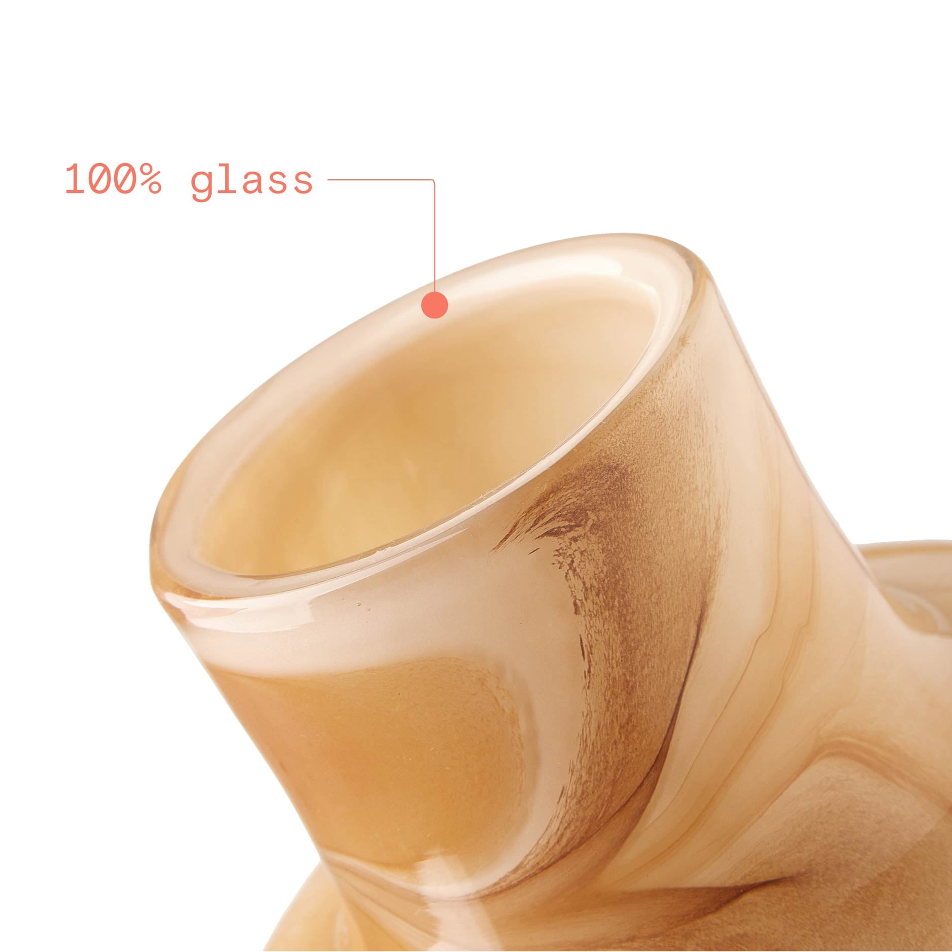 Beautiful 7.68" x 9.45" Bubble Beige Marbled Glass Vase by Drew Barrymore