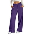 thumbnail image 4 of Resicozy Oversized Wide Leg Sweatpants Women Baggy Lightweight High Waisted Athletic Pants with Pockets Y2k Causal Palazzo Pant Purple 2XL, 4 of 6