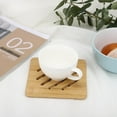 thumbnail image 1 of Bar Coasters Coasters, Bamboo Cup Mat, 4Pcs For Table Kitchen Square Shape, 1 of 8