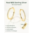 thumbnail image 6 of Chicsilver Gold Plated Huggie Earrings for Women 14K Real Gold Plated Small Cubic Zirconia Hoop Earrings for Women Hypoallergenic 16MM, 6 of 9