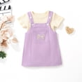 thumbnail image 4 of Hienoo Baby Girls Outfits Short Sleeve Ribbed Romper Jumper Dress Set, Sizes 0-24 Months, 4 of 8
