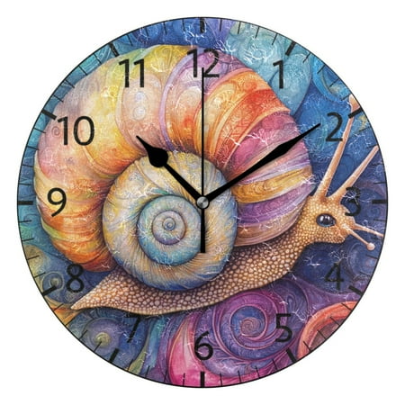 YAZAOO Decorative Wall Clock Size:25cm Colorful Spiral Design Pattern Clock