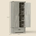thumbnail image 4 of HOMCOM Farmhouse Pantry Cabinet, Kitchen Cabinet, Distressed Light Gray, 4 of 9