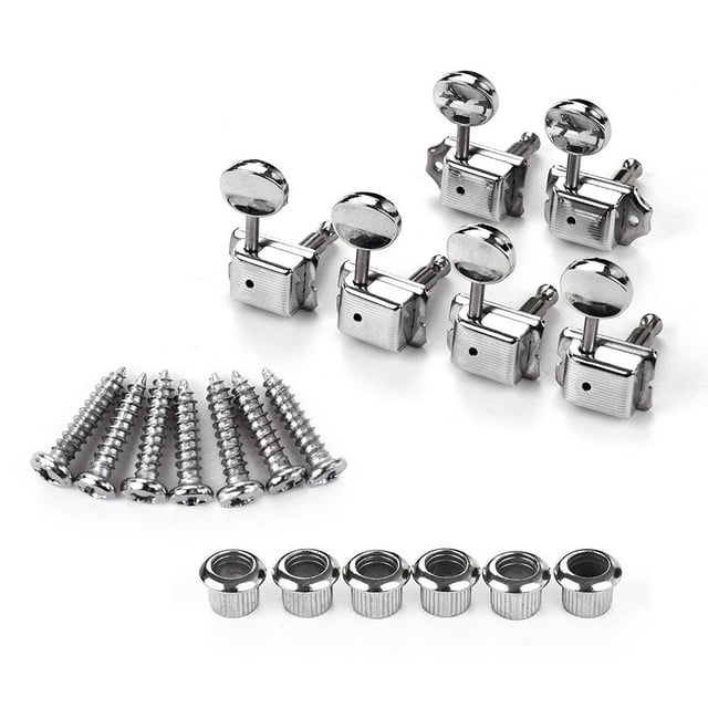 6 In-Line Semi-Closed Guitar Locking Tuners Tuning Pegs Machines Heads Set for ST Electric Guitar