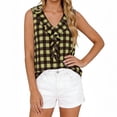 thumbnail image 5 of Mifsaly Womens Ruffle V Neck Tank Tops Plaid Sleeveless Blouse Elegant Flounce Trim Summer Shirts Lightweight Fashion Casual Loose Fit Tunic Top Army Green,XXL, 5 of 5