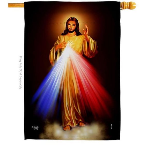 Ornament Collection  Jesus Divine Misericordia Religious Faith Double-Sided Garden Decorative House Flag, Multi Color