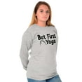thumbnail image 3 of 1st Yoga Relaxing Meditation Namaste Women Plus Size Long Sleeve Graphic Tee Brisco Brands 2X, 3 of 5