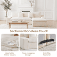 thumbnail image 4 of HipyMo 105" Sectional Couches for Living Room Corduroy Cloud Couch Sofa with L-Shape Upholstered Boneless Couchs Modern Modular Sectional Couch with Chaise (Right Facing Chaise+2Seaters, Beige), 4 of 8