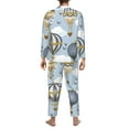 thumbnail image 5 of Bingfone Men'S Pajama Set 2 Piece Loungewear Pjs, Long Sleeve With Pajama Pants-Balloon Vintage, 5 of 9