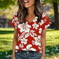 thumbnail image 4 of Mifsaly Womens Short Sleeve Tops Cotton Tshirts V Neck Tropical Palm Print Shirts Dressy Casual Work Beach Vacation Summer Outfits 2026 XXL, 4 of 7
