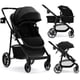 thumbnail image 1 of INFANS 2 in 1 Baby Stroller, High Landscape Infant Stroller & Reversible Bassinet Pram, Foldable Pushchair with Adjustable Canopy, Storage Basket, Cup Holder, Suspension Wheels (Black), 1 of 5