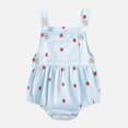 thumbnail image 4 of Sopiago Baby 1 Piece Summer Romper Baby Girl Print Jumpsuit Sleeveless Backless Overalls Girls Outfits (Light Blue,12-18 Months), 4 of 6