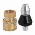 thumbnail image 2 of 2X Sewer Cleaning Tool High-Pressure Nozzle, 1/4inch 1 Front 6 Rear Sewer Jetter Nozzle and Pressure Washer Adapter,2 x Sewer Cleaning Tool High-pressure Nozzle 2 x Pressure Washer Fittings, 2 of 8