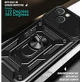 thumbnail image 4 of for Apple iPhone 15 Case with Slide Camera Cover for Men, Military Grade Drop Phone Cover Case with Ring Kickstand for iPhone 15 SJ Blue, 4 of 9