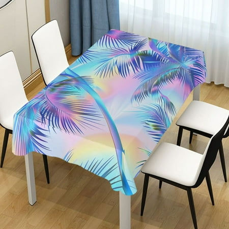 

ALAZA Rainbow Pattern Plam Trees Rectangle Tablecloth Tablecover Dinning Table Cloth 54 x54