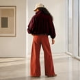 thumbnail image 4 of Women Oversized Bomber Jacket Funnel Neck Zip Up Batwing Sleeve Fall Outerwear Coats Casual Outfits with Pockets L, 4 of 6