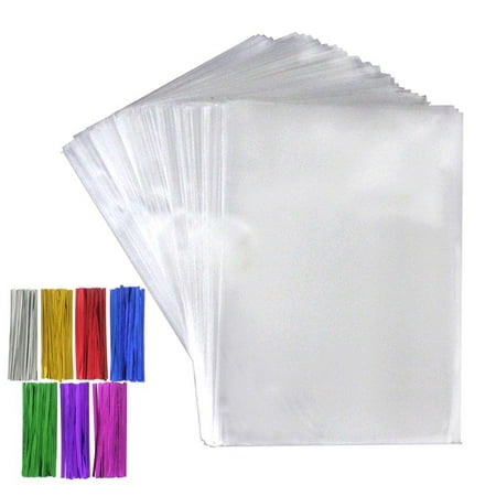 Tomnk 200 PCS Cellophane Treat Bags Clear Candy Bags6.3