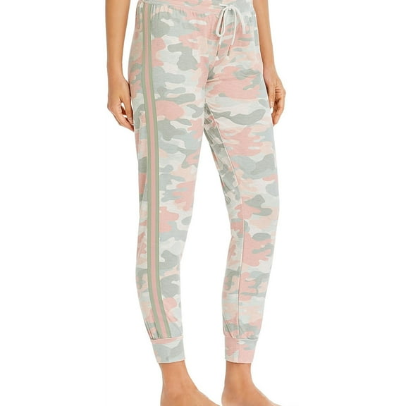 P.J. Salvage Womens Camo Pajama Jogger Pants, Beige, Plus Size, 2X