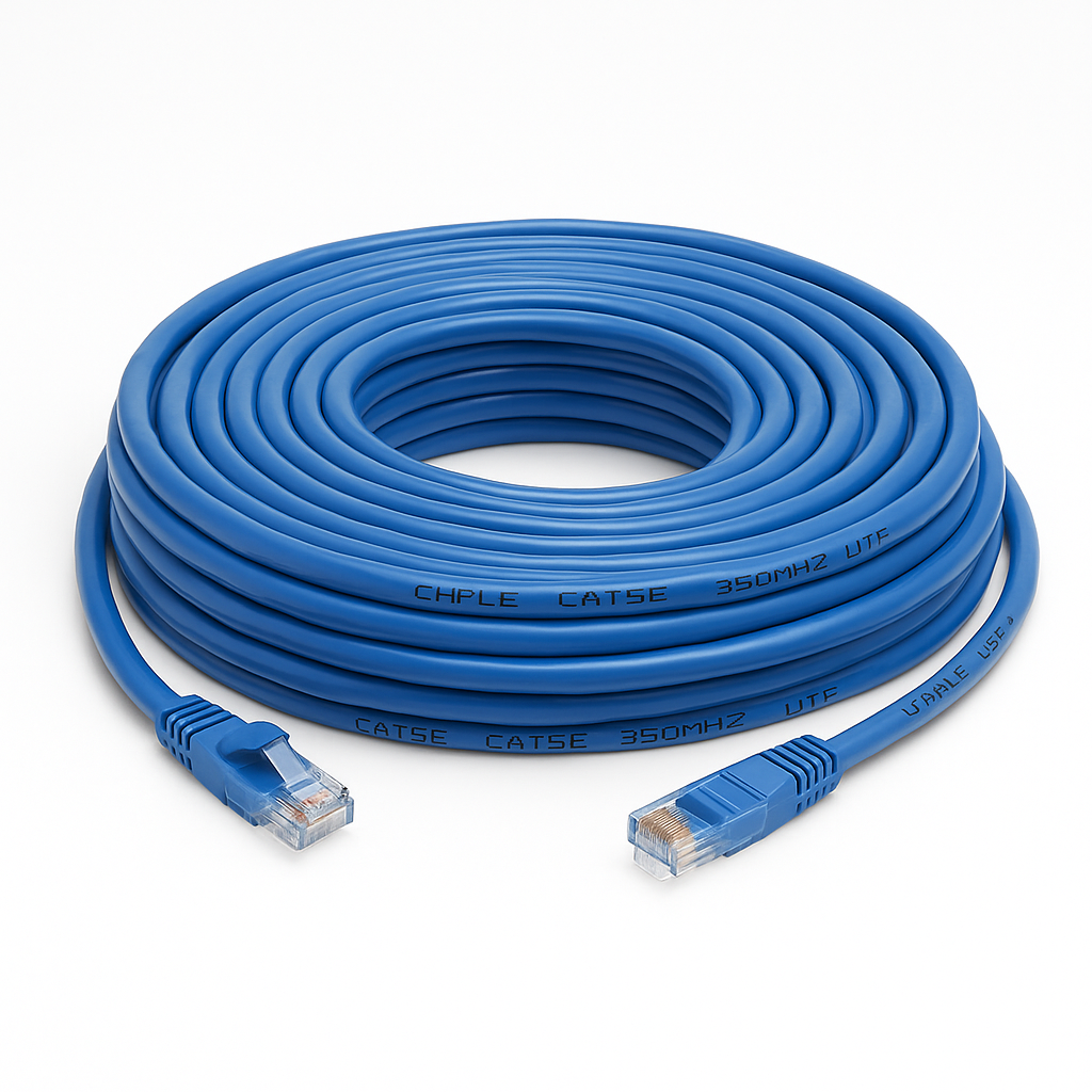 75ft Cat5e Ethernet Network Cable – UTP Patch Cable with RJ45 Connectors, Blue