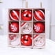 thumbnail image 1 of Adornos navideños, regalos navideños, 9 bolas navideñas rojas y blancas para árbol de Navidad, adornos navideños, bolas decorativas para árbol de Navidad., 1 of 6