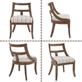 thumbnail image 4 of Guyou Modern Farmhouse Dining Chairs Mid Century Upholstered Dining Chair with Wooden Curved Back Kitchen Chairs for Dining Room Restaurant Cafe, Brown-Linen Stripe(Set of 2), 4 of 8