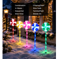 thumbnail image 3 of 5 Pack Christmas Solar Lollipop Pathway Lights, Multicolor Peppermint Candy Cane Stakes, 8 Modes Candy Cane Walkside Lights for Yard, Lawn, Christmas Holiday Decor, 3 of 10