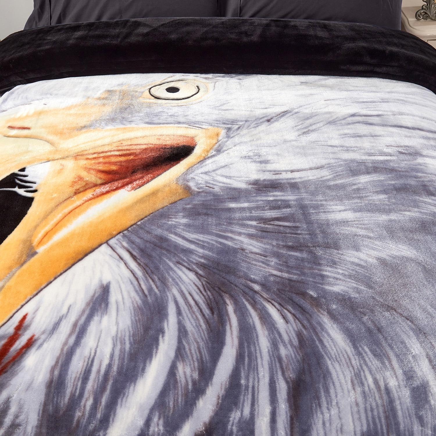10lbs Heavy Thick A&B Pattern Blanket 2Ply Reversible - Thick Warm Plush Korean Style Bed Blanket, King Size Fleece Plush Blanket, Soft Winter Blanket For Adult 87" x 95", Eagle & Lion
