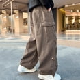 thumbnail image 5 of SROBPTY Fall Winter Pants for Teens Boys Solid Cargo Loose, 5 of 5