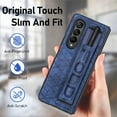 thumbnail image 6 of Jiahe Cover For Samsung Galaxy Z Fold4 7.6 inch Leather Case,Hybrid Shockproof Wrist Strap with S Pen Holder Full Body Protection Case Cover,Blue, 6 of 9