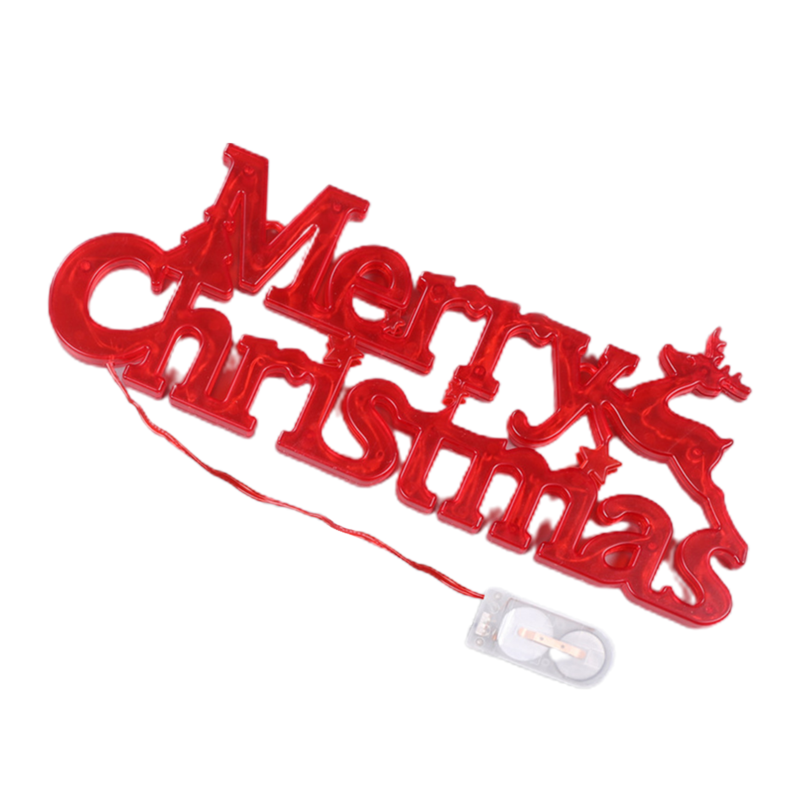 TOPOINT Lighted Merry Christmas Sign Christmas Decorations Battery Powered Warm White Christmas