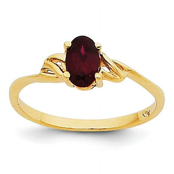 14k Yellow Gold Garnet Birthstone Ring