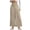 Khaki, variant on Ladies Solid High Waist Chain Wide Leg Office Daily Full Length Pants