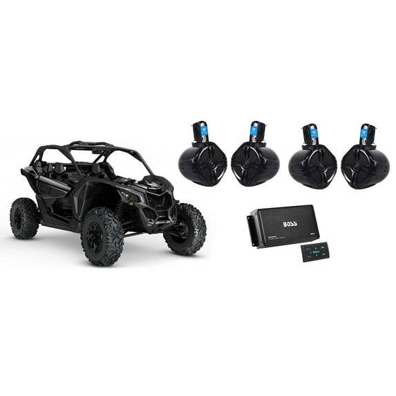 6.5" Rollcage Tower Speakers for Can-Am MAVERICK X3/X3 Max+Bluetooth Amp+Remote