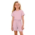thumbnail image 6 of Gamivast 2 Piece Summer Set for Girls Polka Dot Short Sleeve Tee and Comfortable Shorts Lightweight Breathable Fabric for Playwear Casual Pajama Outfit, 6 of 8