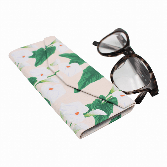REAL SIC Plants Magnetic Folding Leather Feel Hard Glasses Case – Lily