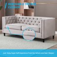thumbnail image 3 of Modern 77''w 3 Seater Deep Seat sofa, Upholstered Velvet Sofa Couch with Tufted Button, Furniture for Living Room/Small Spaces, Grey, 3 of 9