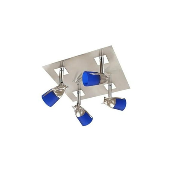 Jesco Lighting CES4202BU 4 Light Square Canopy & Blue Glass