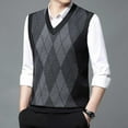 thumbnail image 6 of MNCEKFOD Seater Vest for Men Plaid Knitted V Neck Sleeveless Business Work Comfy and Soft Slim Fit 2025 Pullover Fall Winter Clothes Grey L, 6 of 8
