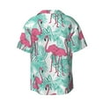 thumbnail image 2 of Wukai Flamingo Men's Casual Short-Sleeve Button Down Shirt - Lightweight Summer Dress Shirt for Daily Wear-3X-Large, 2 of 7