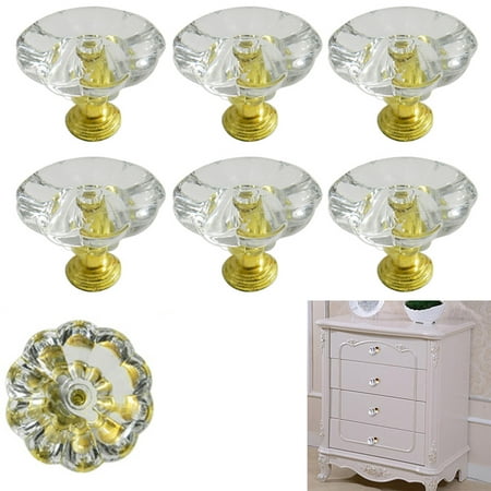 Door Handles Golf - 8 Pc Cabinet Door Knob Gold Diamond Dresser Chest Drawer Pull Handles Cupboard