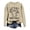 Beige, variant on Womens Halloween Sweatshirts Simple Ghost Graphic Crew Neck Pullover Tops Blouses Long Sleeve Loose Fit Winter Top Beige S