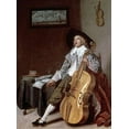 thumbnail image 2 of Hals, Dirck 19x24 Gold Ornate Wood Framed with Double Matting Museum Art Print Titled - Cello Player, 2 of 4