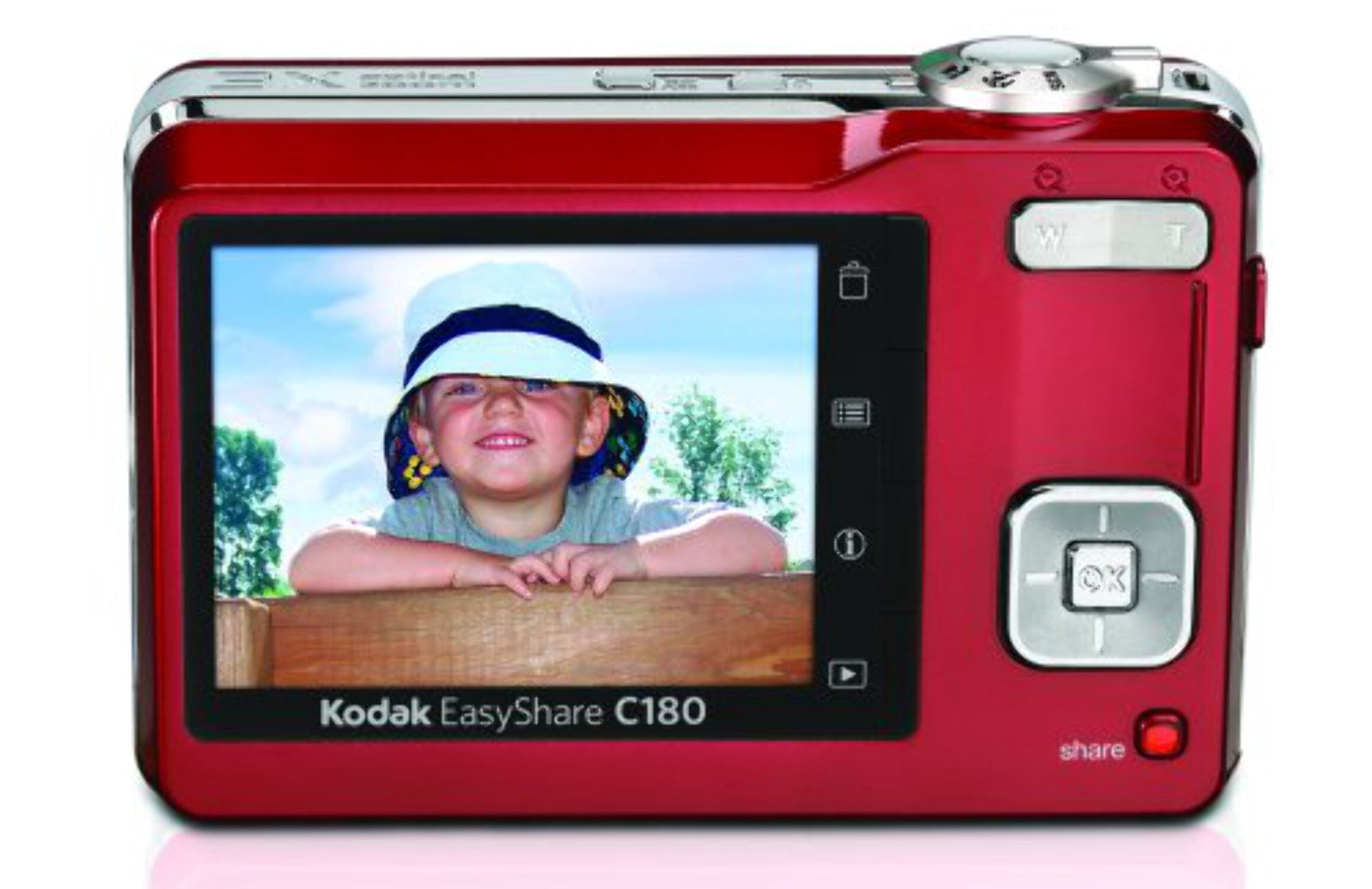 Kodak EASYSHARE C180 - Digital camera - compact - 10.2 MP - 3x optical zoom - red